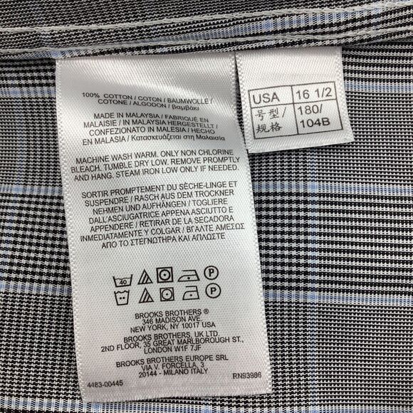 Brooks Brothers 1818‎ Regent Mens Long Sleeve Button Shirt Size 16.5 2/3 - Picture 5 of 6